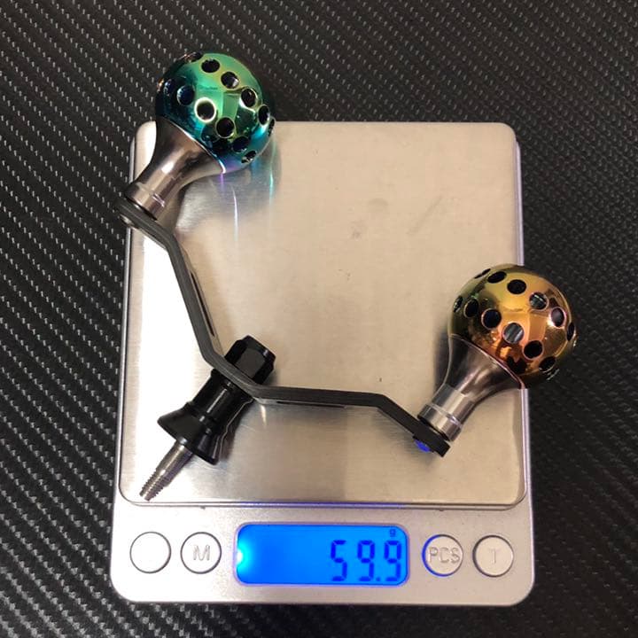 SHIMANO用スピニングリールカーボンダブルハンドル パワーハンドルノブセット