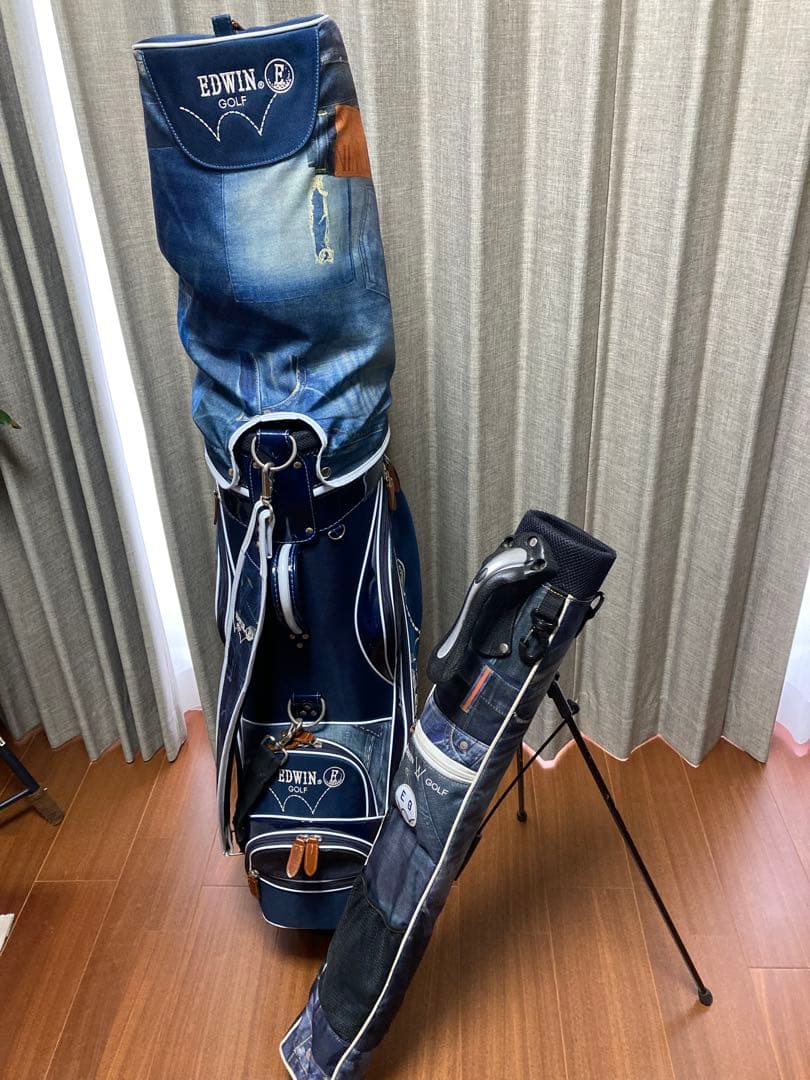 EDWIN デニム風キャディバッグとセルフスタンドバッグセット