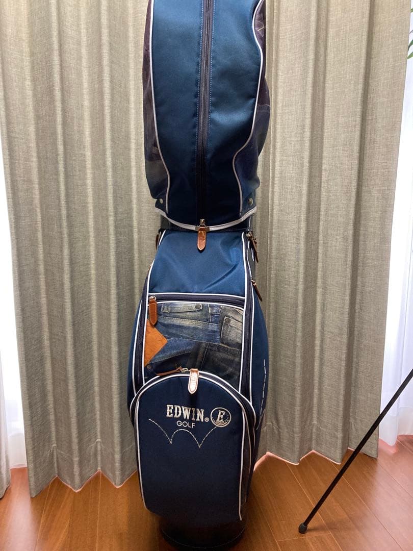 EDWIN デニム風キャディバッグとセルフスタンドバッグセット