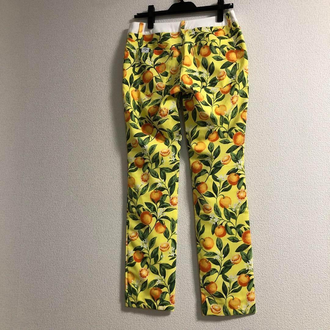 キャロウェイ ゴルフ 夏用 パンツ イエロー系 ボタニカル Sサイズ