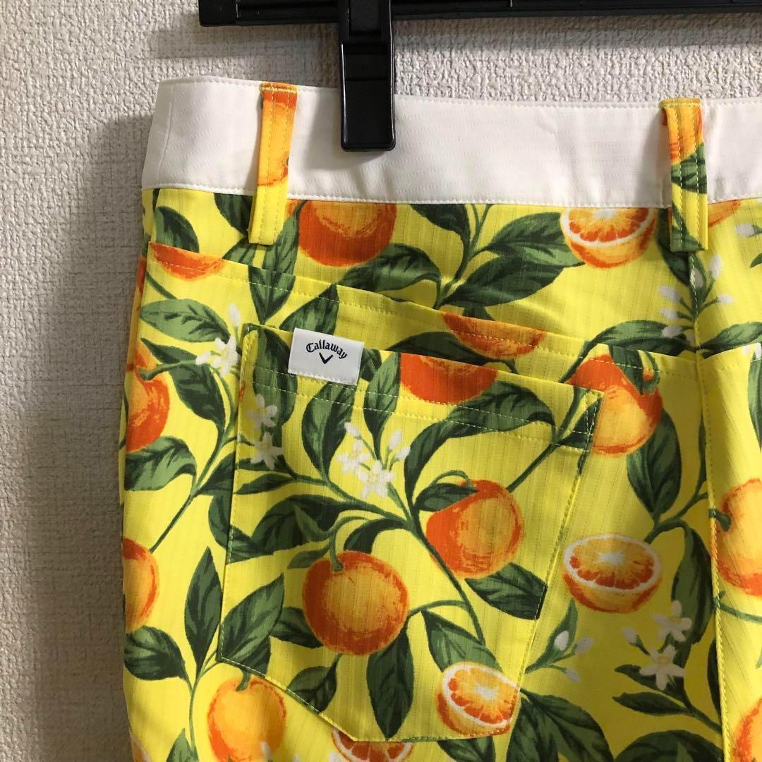 キャロウェイ ゴルフ 夏用 パンツ イエロー系 ボタニカル Sサイズ