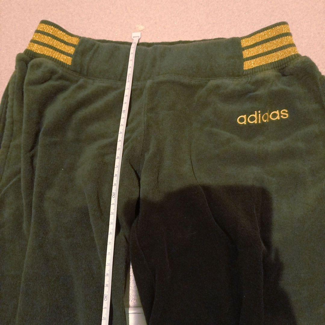 adidas ベロア ジャージパンツ ズボン ポケット2個 ドロストパンツ