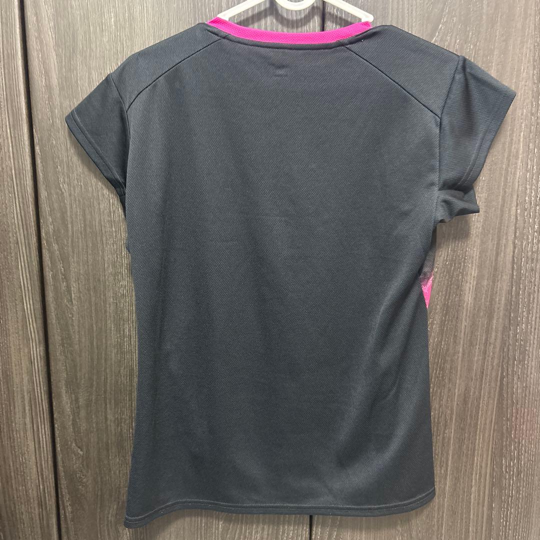 Mizuno バドミントン テニス ゲームシャツ XL ブラック/ピンク