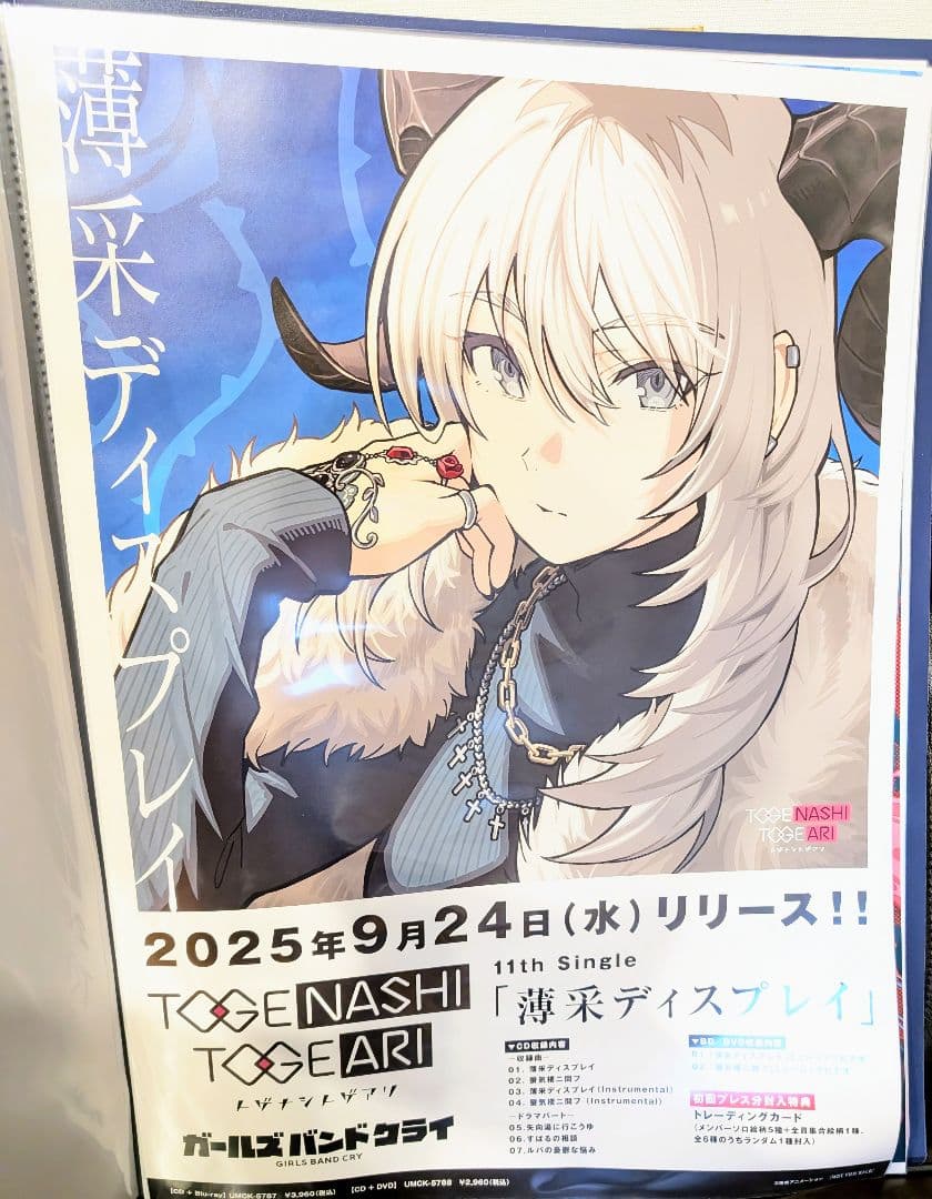 トゲナシトゲアリ 薄采ディスプレイ B2販促ポスター ガールズバンドクライ③