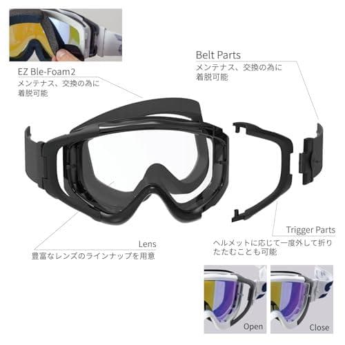 [スワンズ] 日本製 オートバイゴーグル MX-TALON-M W/GRY ホm