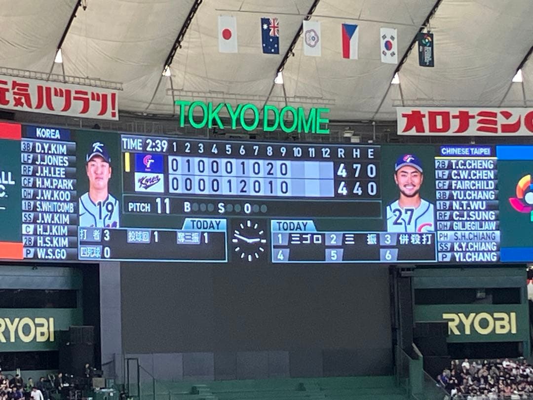 WBC ワールドベースボールクラシック 2026 台湾対韓国戦 ファールボール
