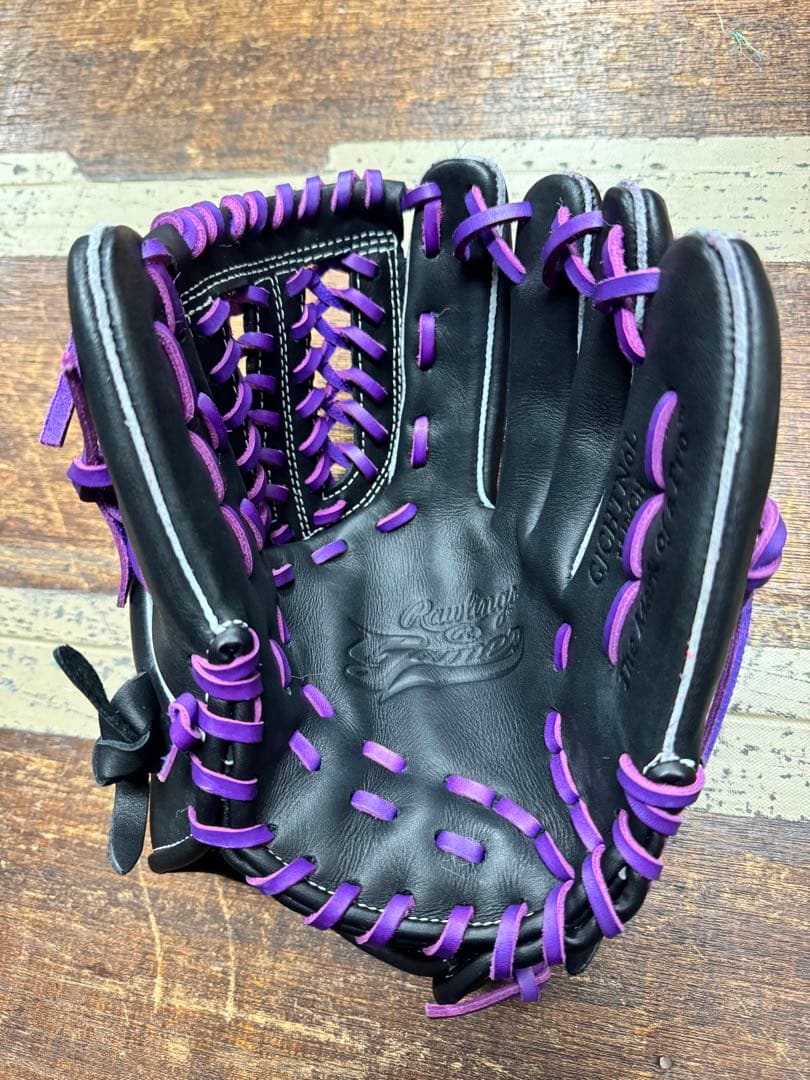 【新品】 ローリングス 少年軟式グローブ オールラウンド用 ブラック×パープル