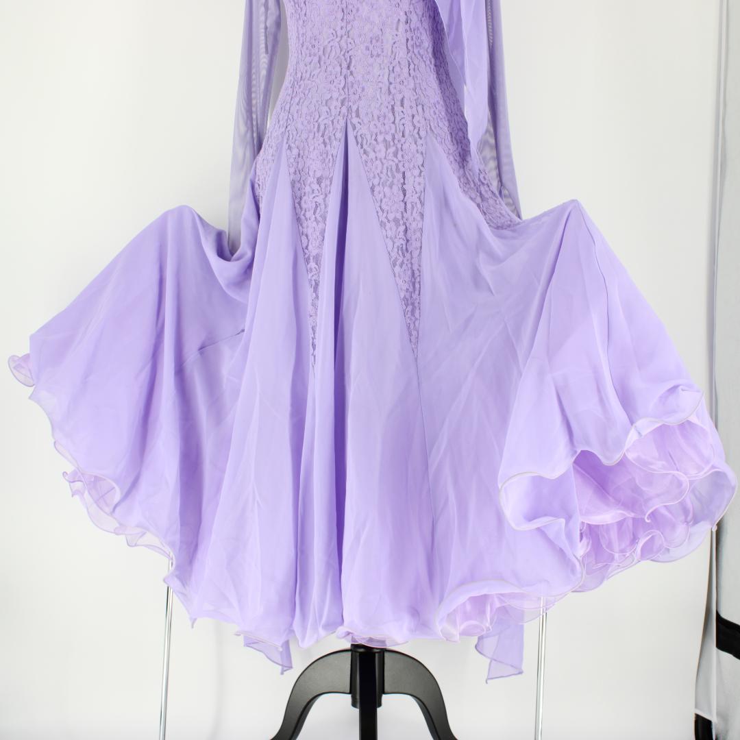 【美品 社交ダンス衣装】prima boutique ワンピース ドレス 紫