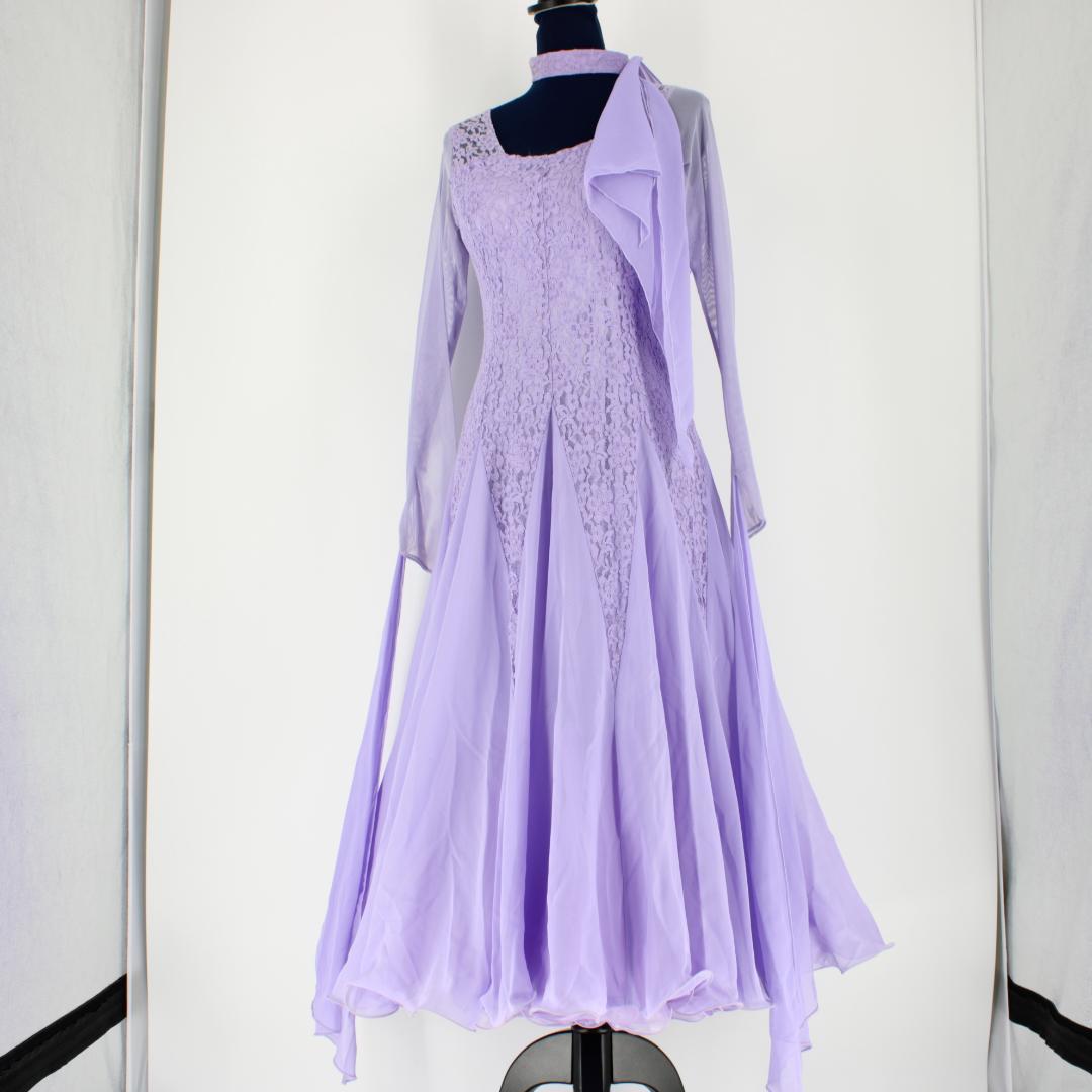 【美品 社交ダンス衣装】prima boutique ワンピース ドレス 紫
