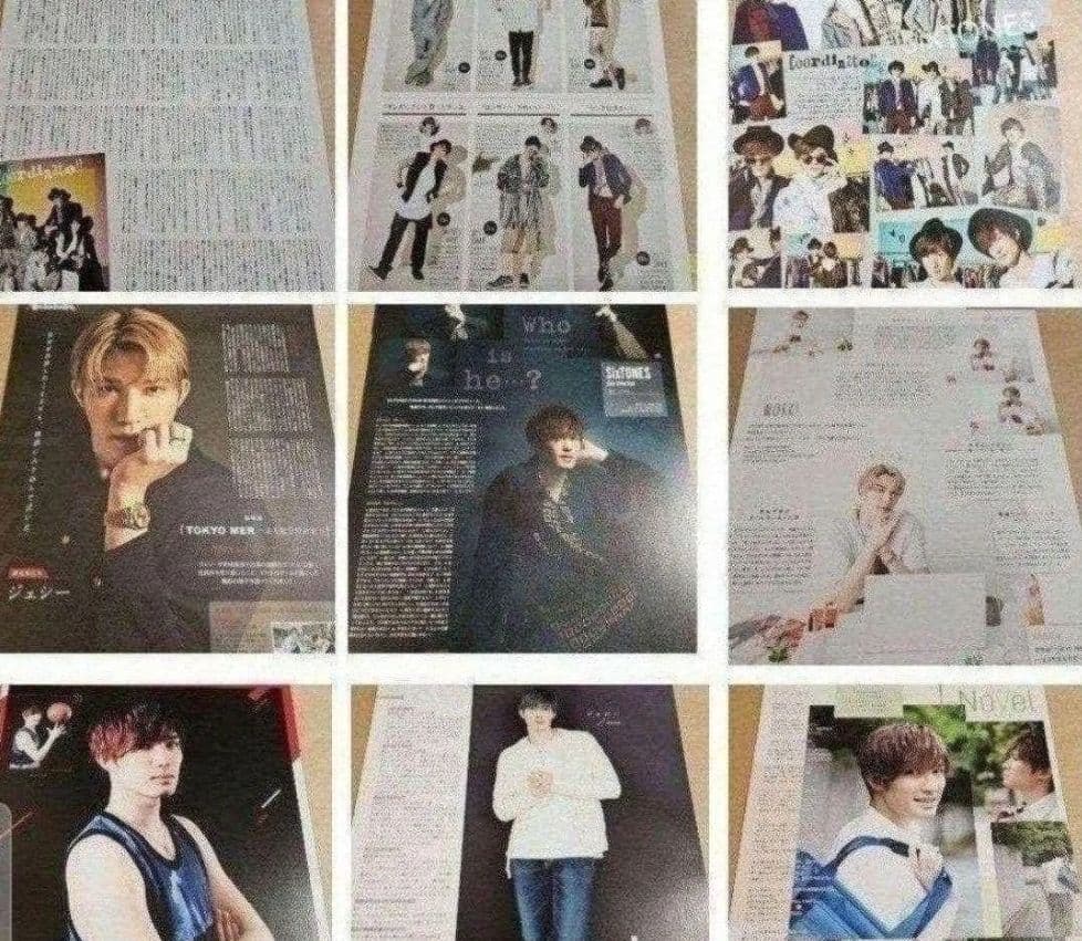 まとめ売り ジェシー SixTONES 切り抜きシール 雑誌 ストーンズ