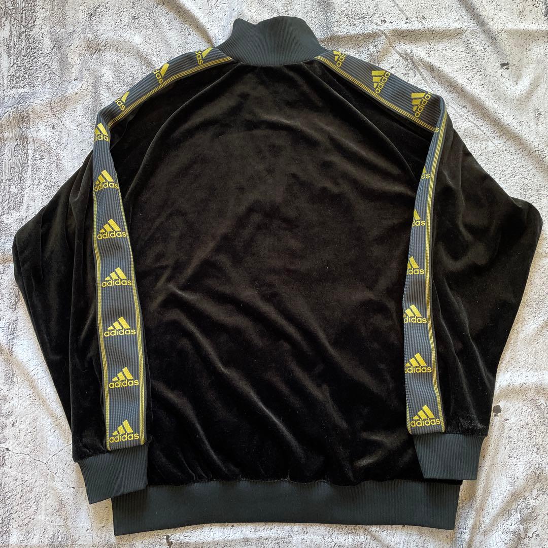 00s adidas ベルベット　ベロア　ジャージ　セットアップ ブラック