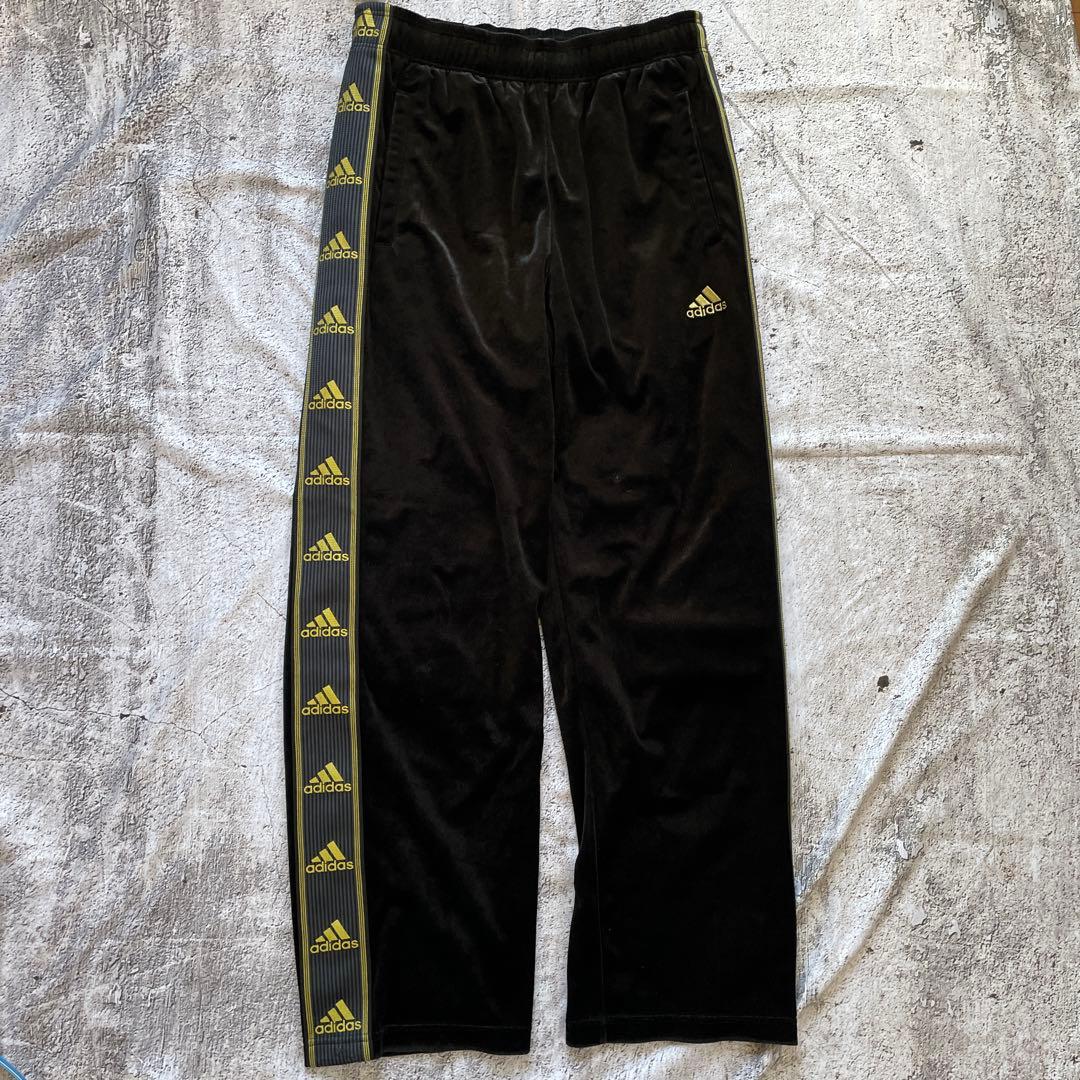 00s adidas ベルベット　ベロア　ジャージ　セットアップ ブラック
