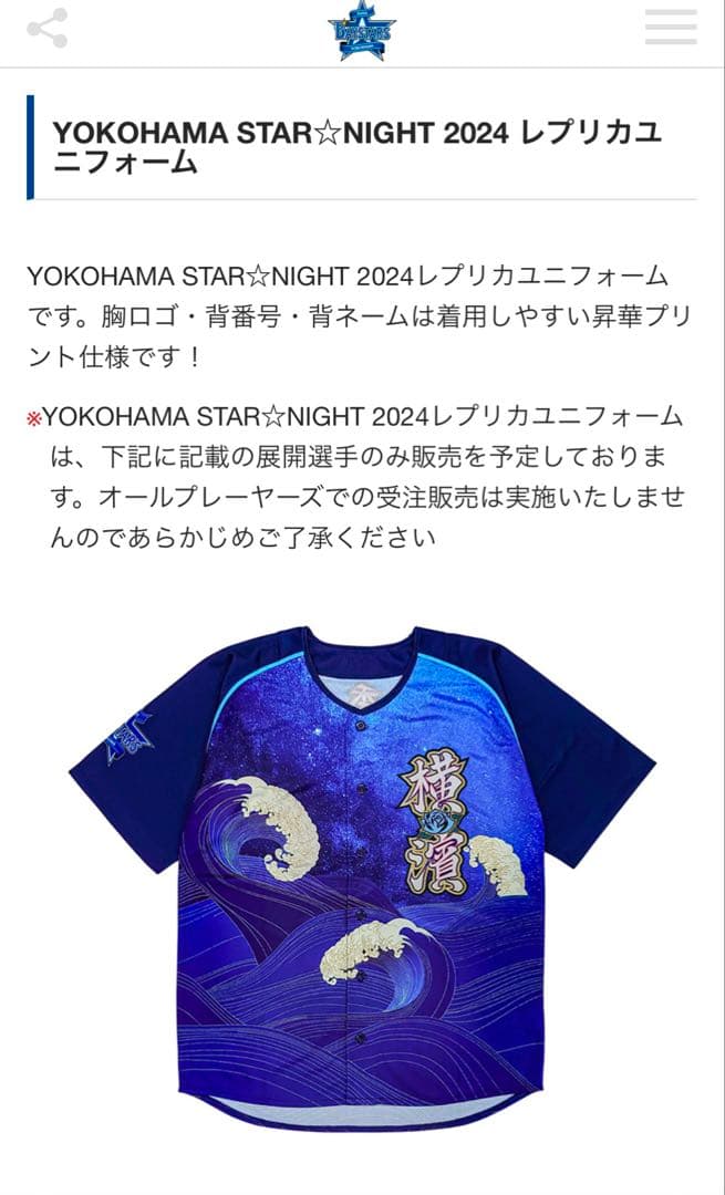 横浜DeNAベイスターズ 2024 筒香嘉智ユニフォーム Lサイズ