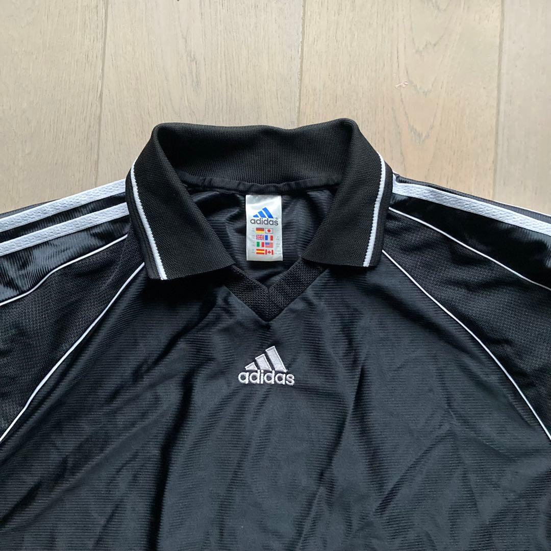 ビンテージ adidas オーバーサイズ フットボールシャツ 万国旗