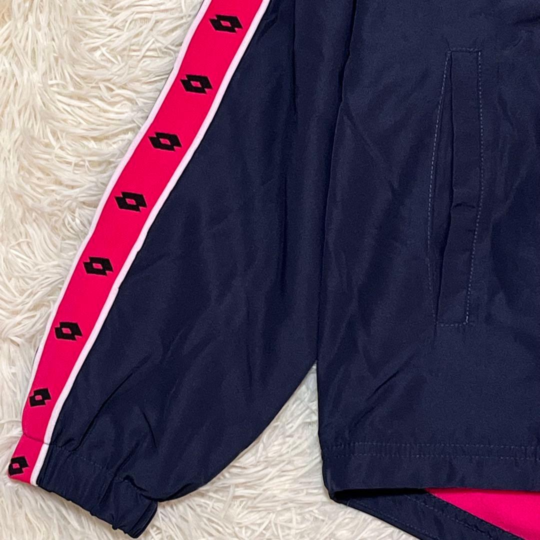 ✨美品✨ Lotto ジャージ上下セット 裏フリース ネイビー/ピンク M