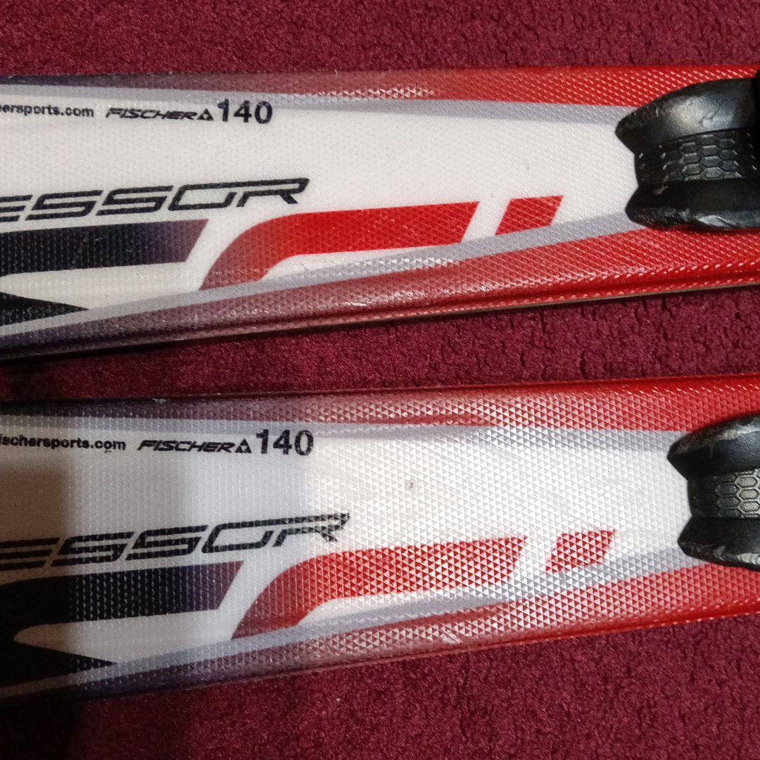 FISCHER スキー板 ホワイト/レッド バインディング付き　140