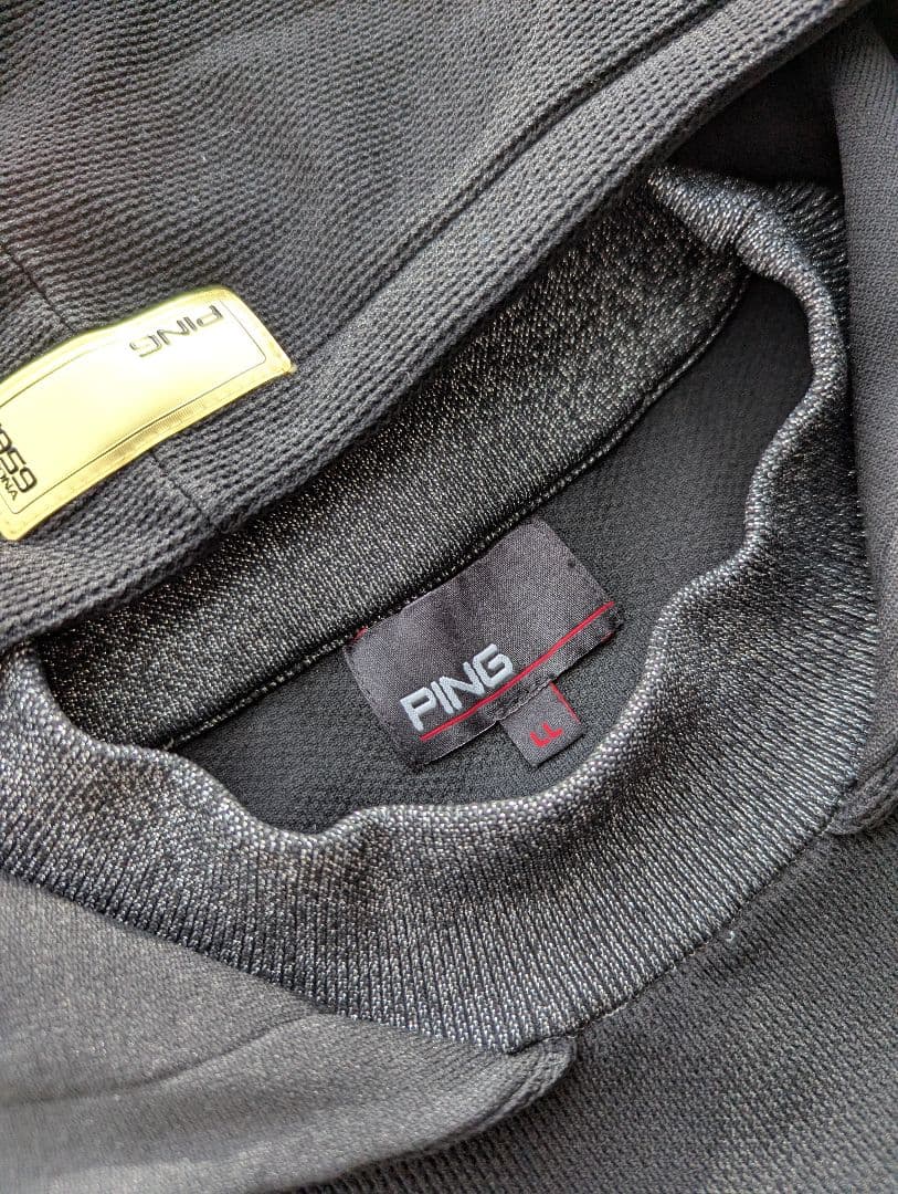 【美品】PING ピン　レディース 半袖 ニットパーカー LL ブラック