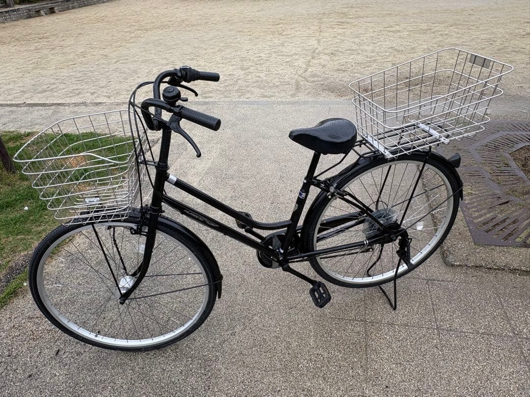 にしほ さん専用新品タイヤの前後ステンレス製籠付きお買い物仕様軽快車(27㌅)