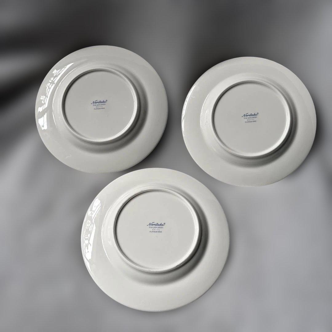 Noritake プラチナウェイブ スクエアプレート　平皿3枚セット