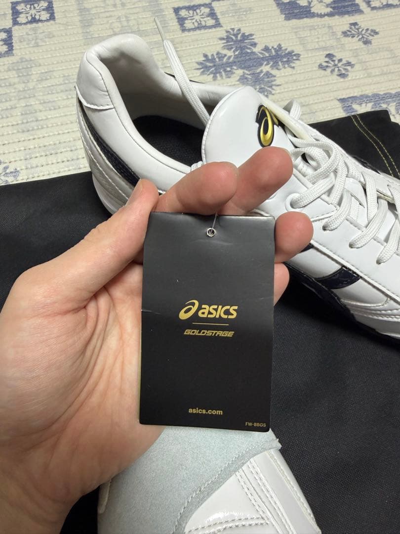 asics GOLDSTAGE スパイク ホワイト/ネイビー