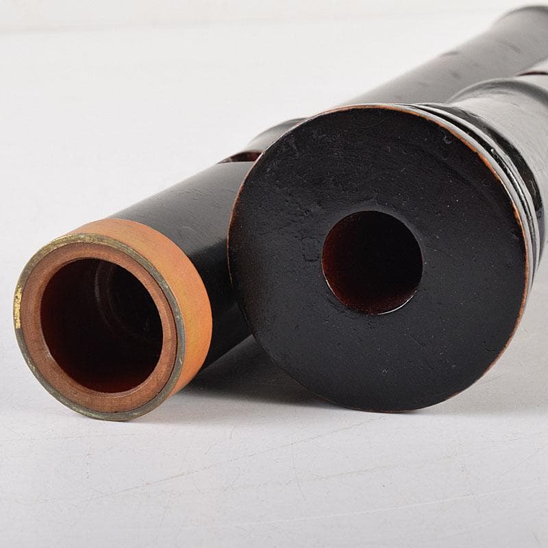 和楽器　木管楽器　岡見周二作　尺八　縦笛　仕覆付　共布共箱　V　R8534H