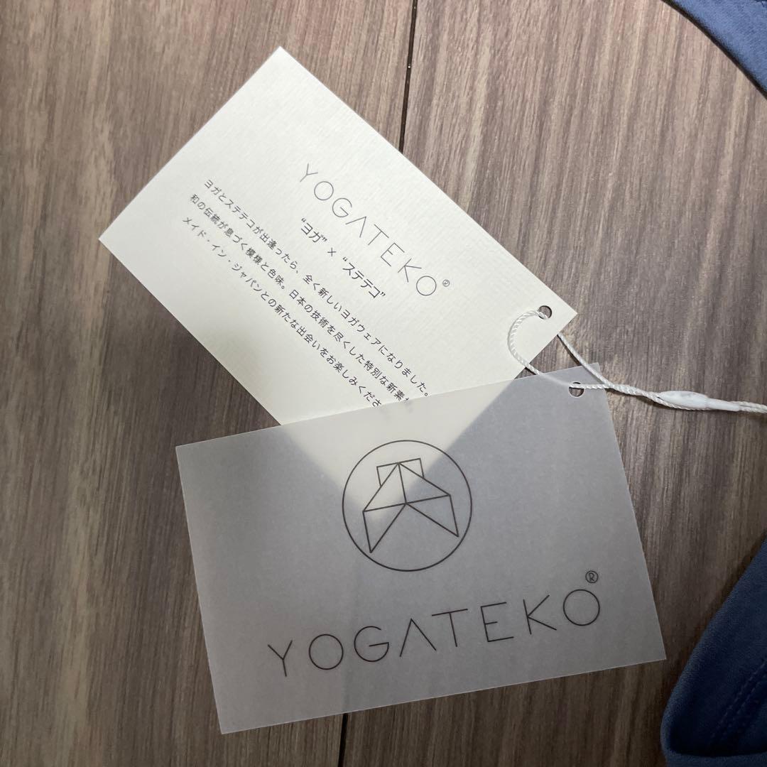 新品 YOGATEKO ヨガタンクトップ S 日本製 バックスリット 青灰