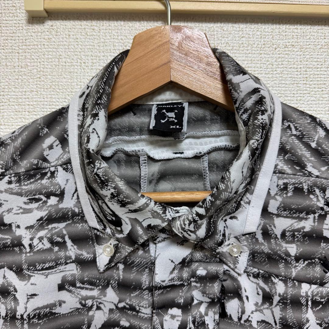 OAKLEY オークリー スカル ポロシャツ 半袖 総柄 ゴルフウェア ゴルフ