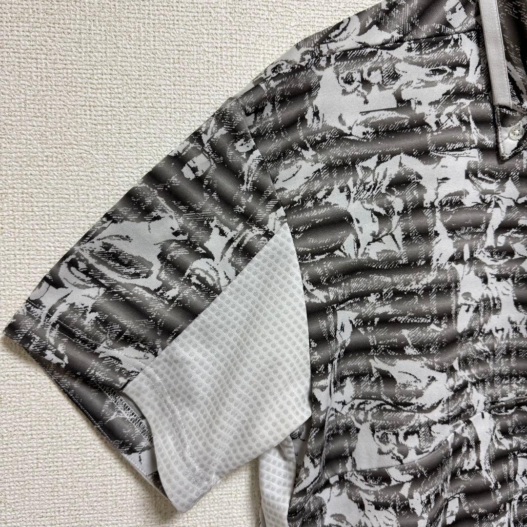 OAKLEY オークリー スカル ポロシャツ 半袖 総柄 ゴルフウェア ゴルフ