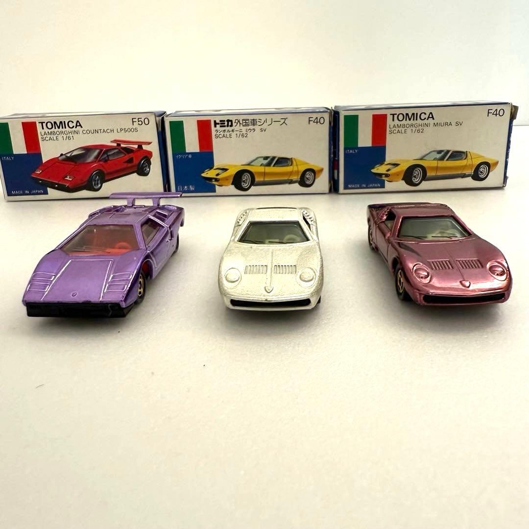 トミカ日本製 黒箱 ランボルギーニミウラSV×2 カウンタックLP500S