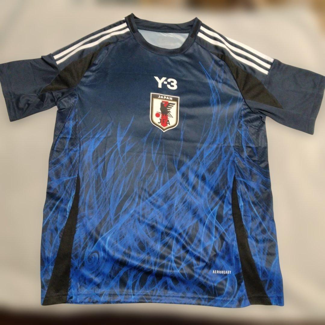 【タグ付】Y-3 サッカー日本代表 レプリカユニフォーム 炎柄 半袖 Sサイズ