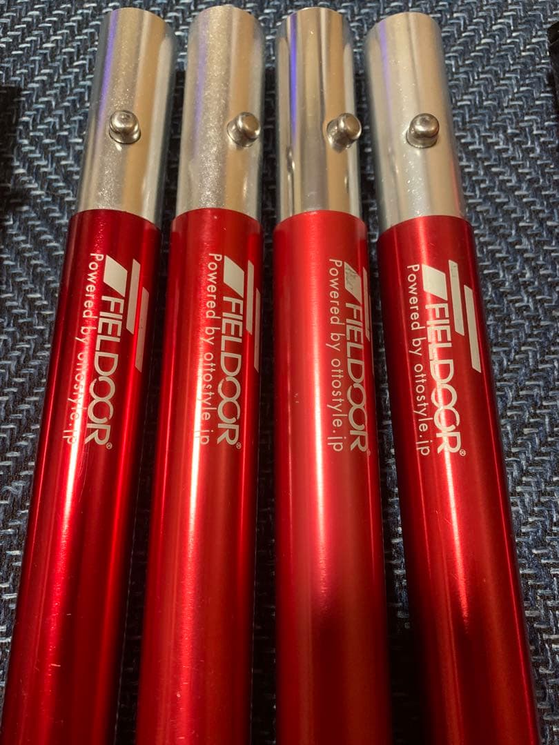 FIELDOOR アルミテントポール 直径32mm 4本セット 2又ユニット