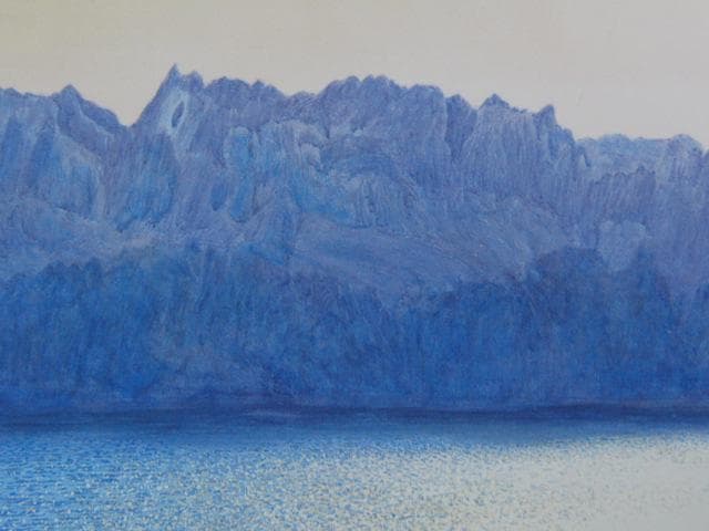 三谷祐資、【グリーンランド氷山】、希少な画集画、新品高級額・額装付