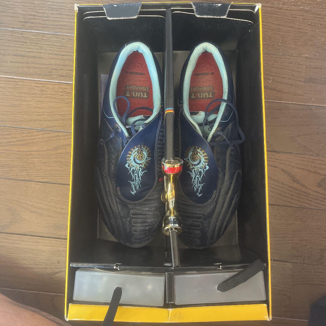 F50 レザー ニューネイビー×メタリックゴールド×アルゼンチンブルー