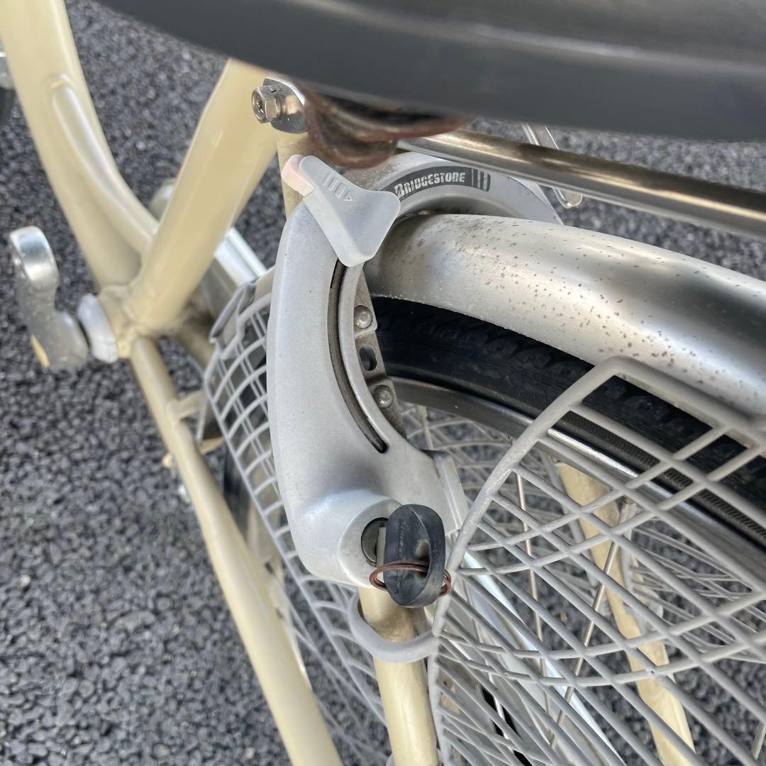 ブリヂストン製ママチャリ 26インチ自転車 カゴ/鍵/オートライト付
