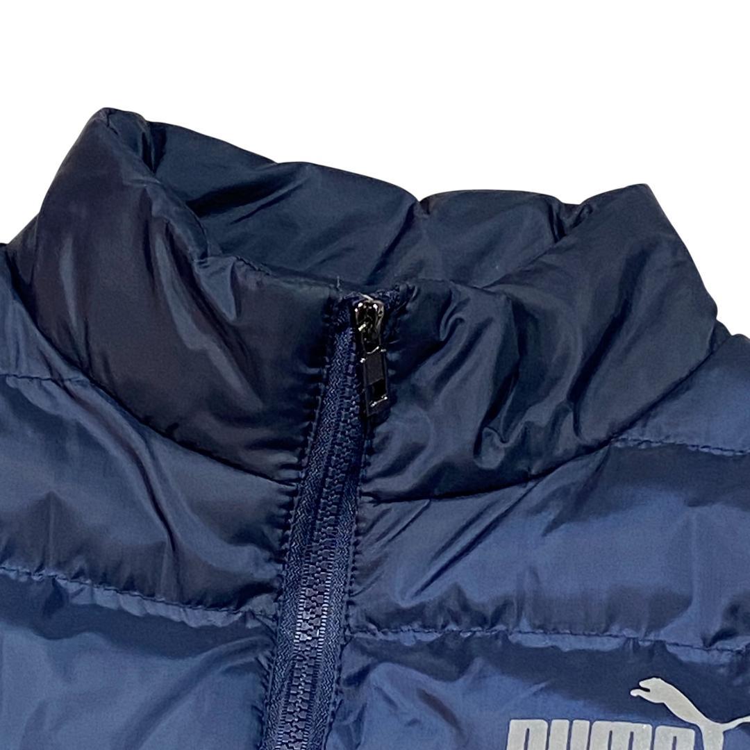 PUMA プーマ 長袖 中綿 ジャケット ブルー ゴルフ メンズ ロゴ柄