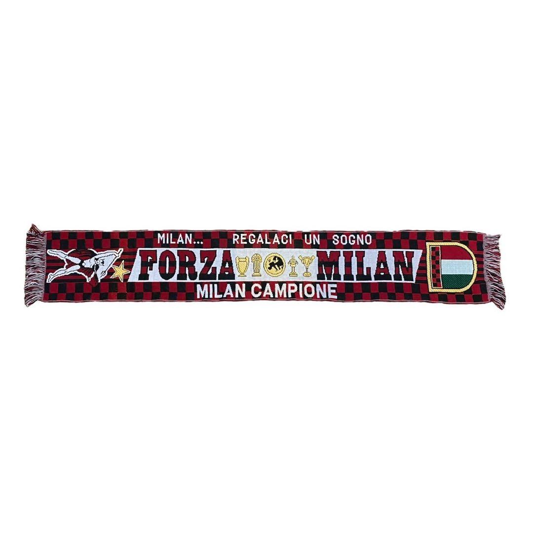 【90s~】FORZA MILAN　ACミラン　マフラー　赤色　サッカー　海外