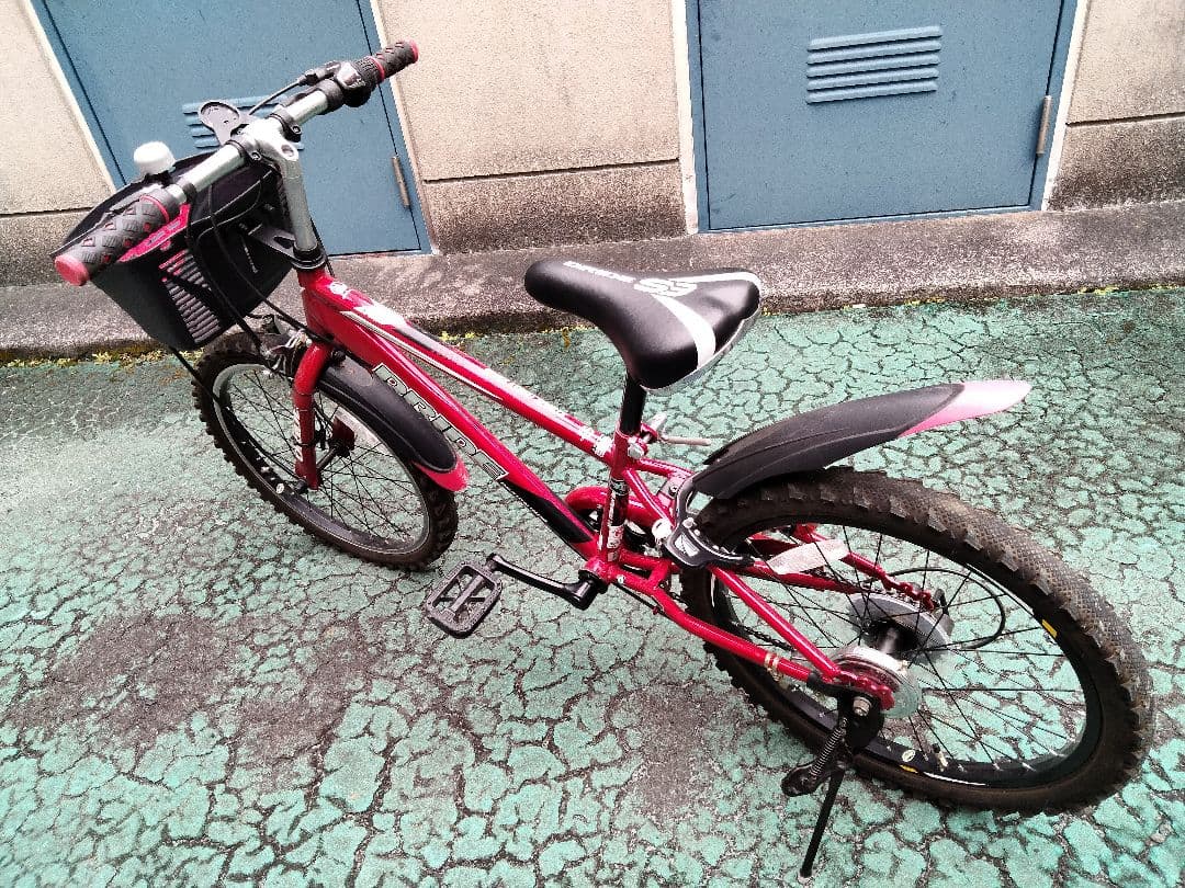 子供用自転車 赤 前部バスケット付き 　ドライド 20インチ