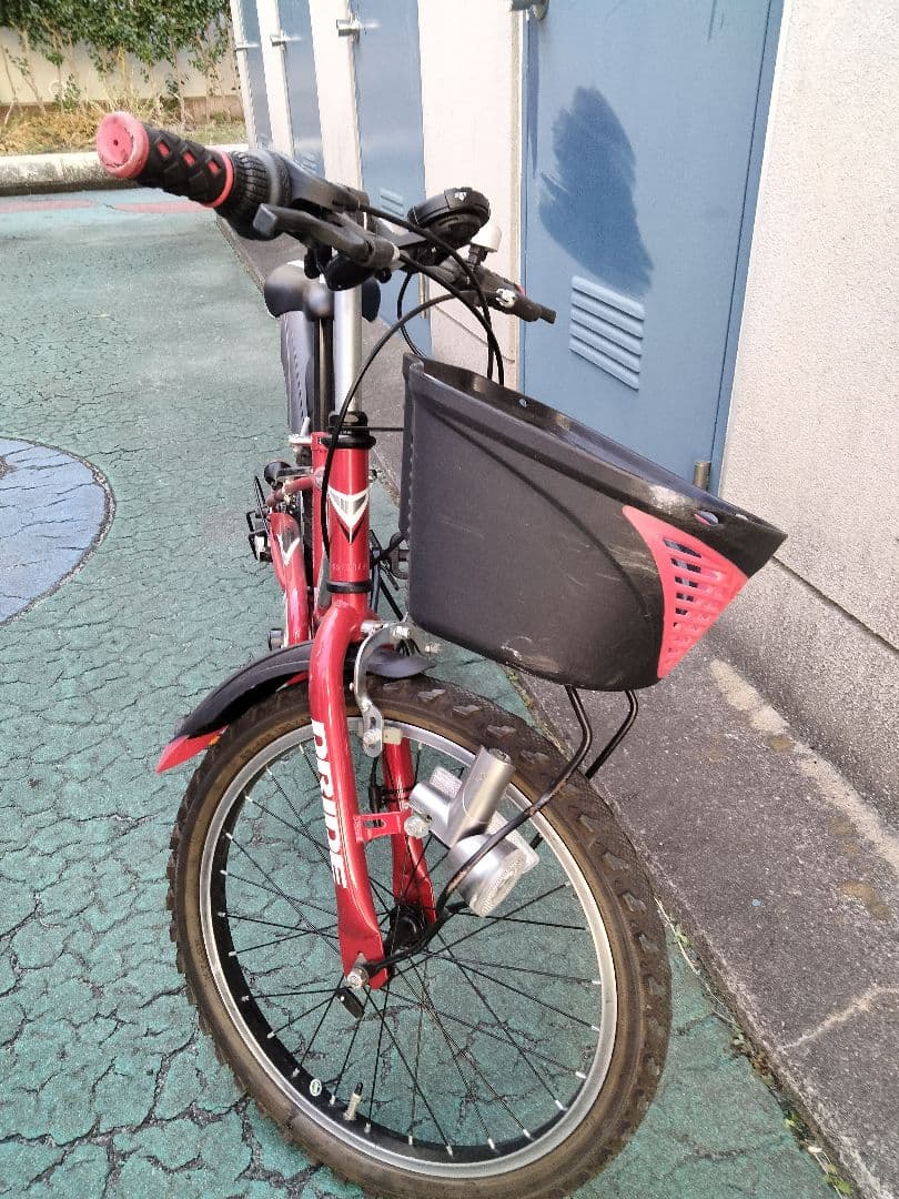 子供用自転車 赤 前部バスケット付き 　ドライド 20インチ