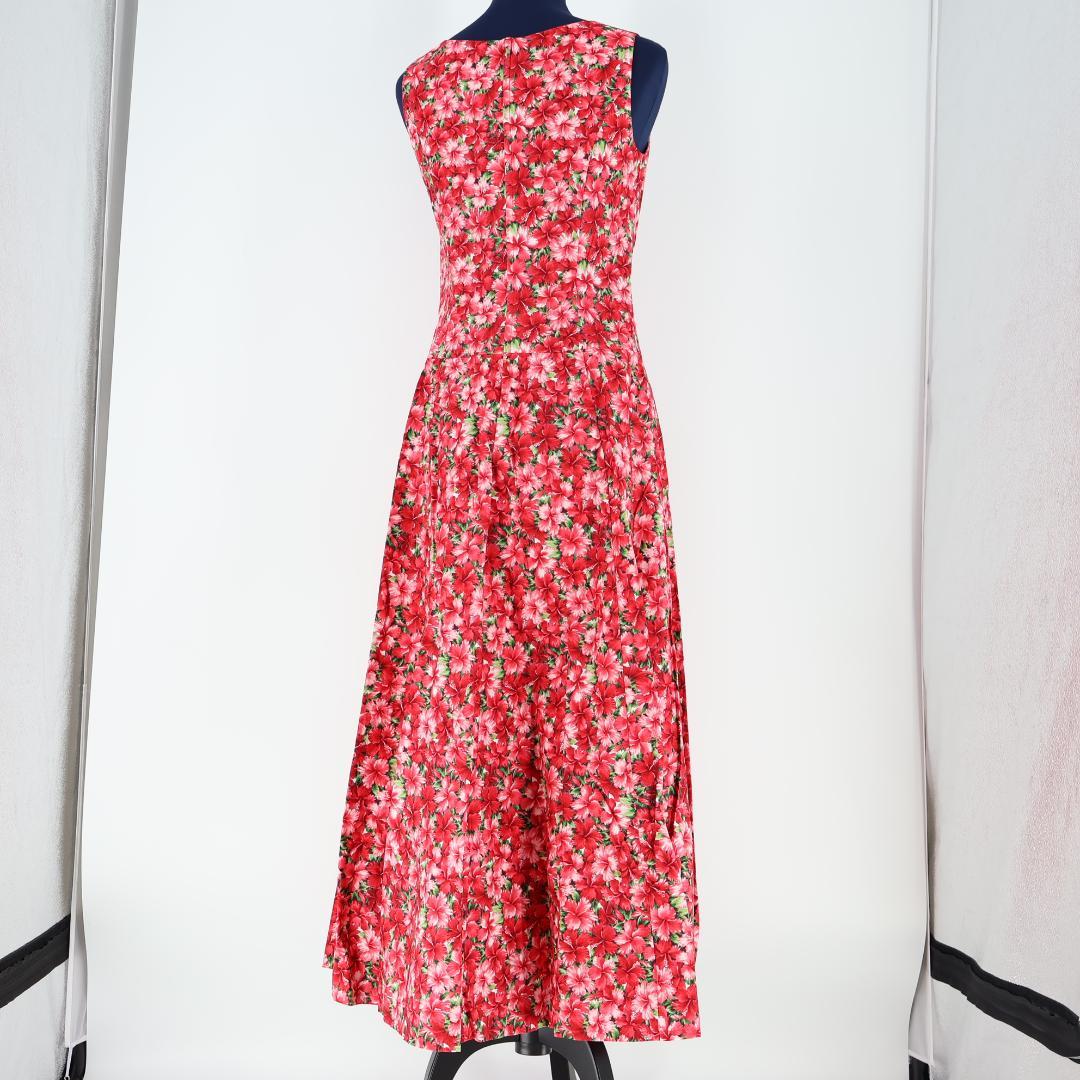 【美品 日本製 フラダンス衣装】赤 ALOHASTANDARDS ワンピース