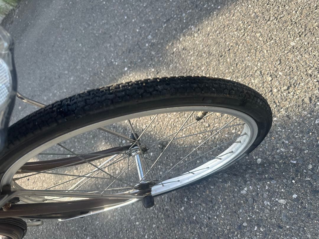ブラウン 電動アシスト自転車 前後バスケット付き