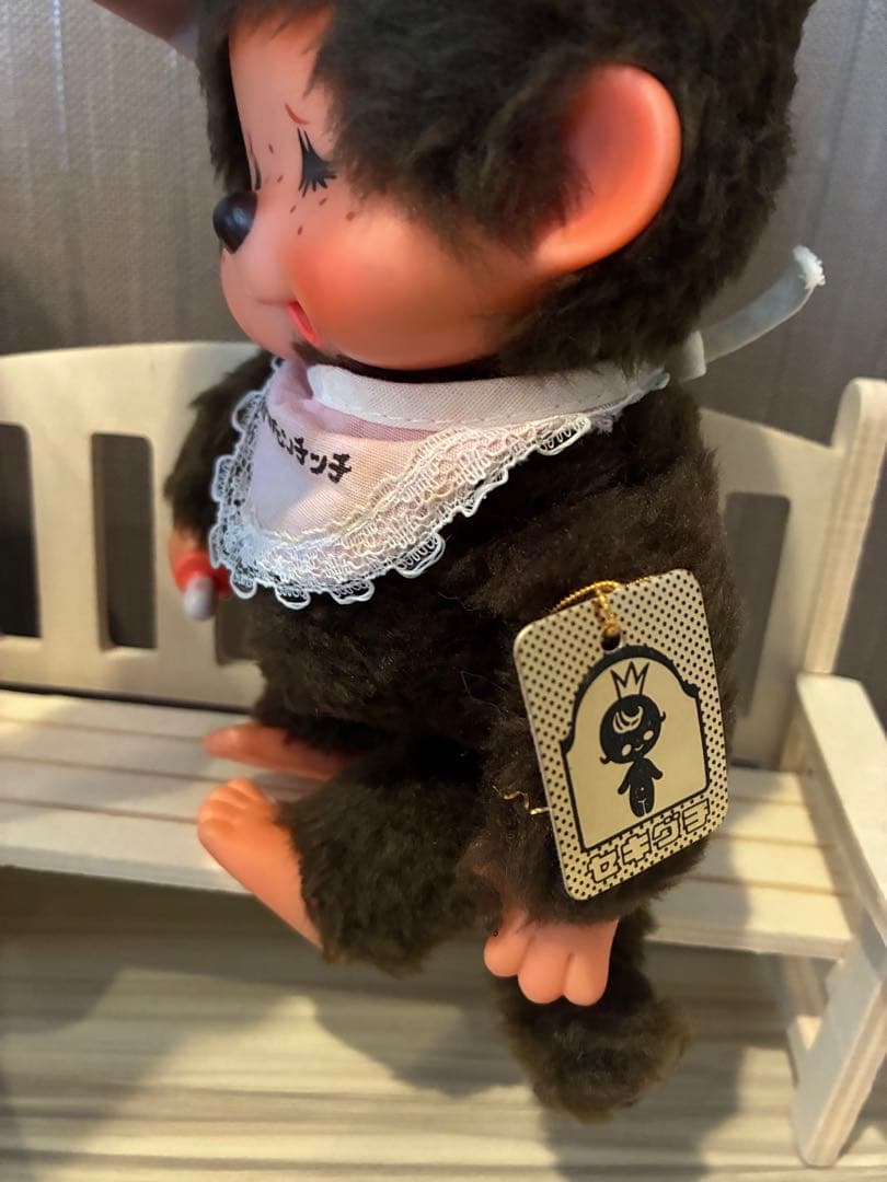 1974年ふた子のモンチッチ　金色の紙タグ付き　昭和レトロ 泣き顔ミニモンチッチ