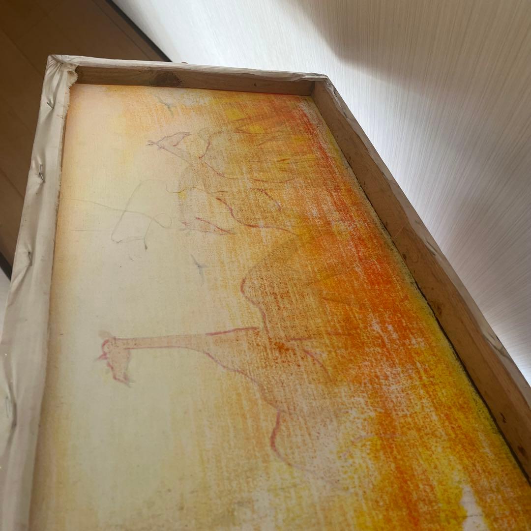 【レア】絵画　キャンバスアート　きりん　夕暮れ　おしゃれインテリア　綺麗　動物