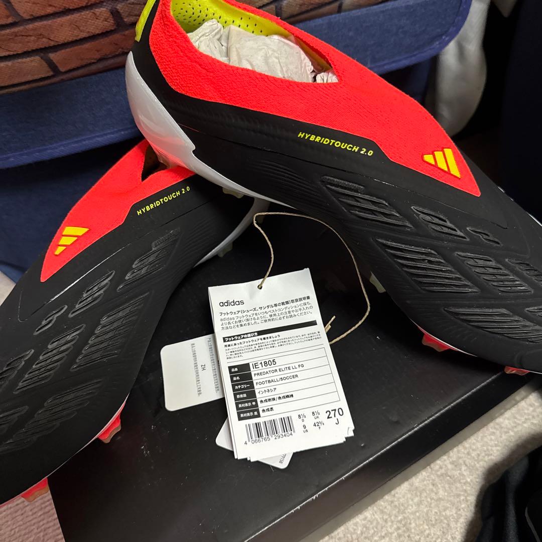 アディダス Predator FG27cmシューズブラック/レッド