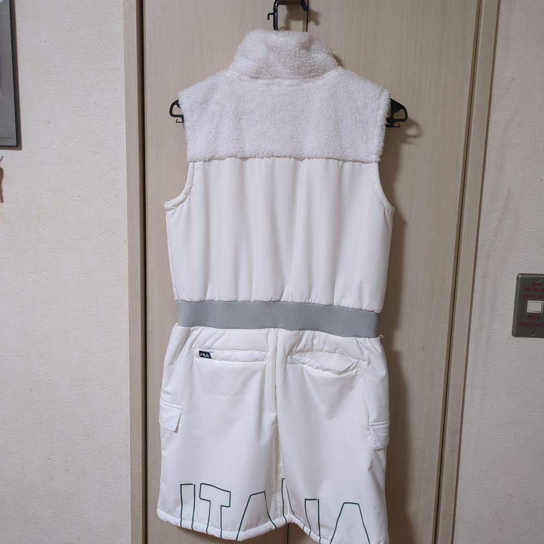 FILA ホワイト ベスト ファー襟付き