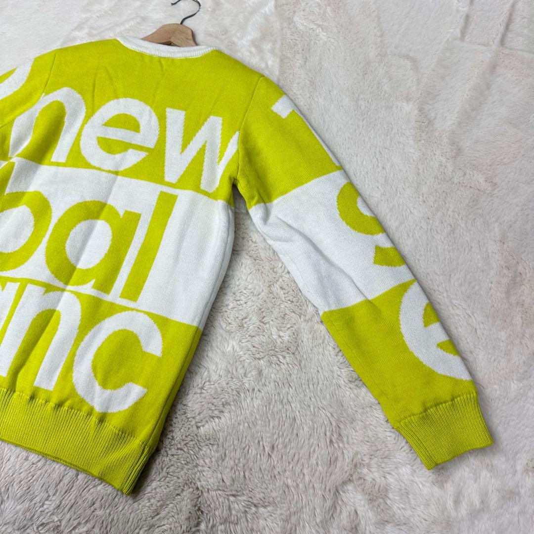 ✨美品✨ニューバランスゴルフ 防風 裏地付 ニット 2 L イエロー ビッグロゴ