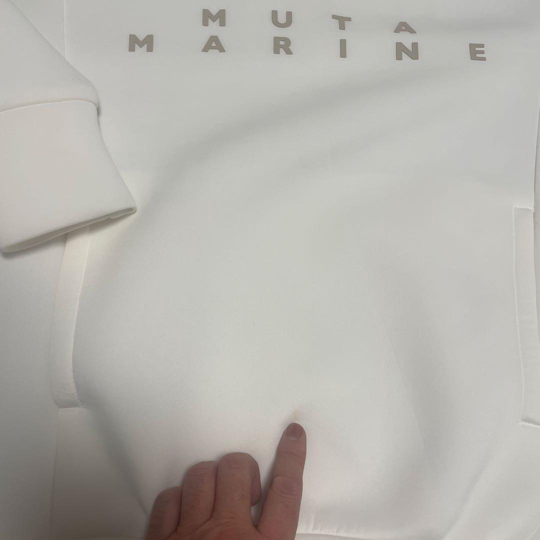 MUTA MARINE ホワイト スウェット フード付きパーカー