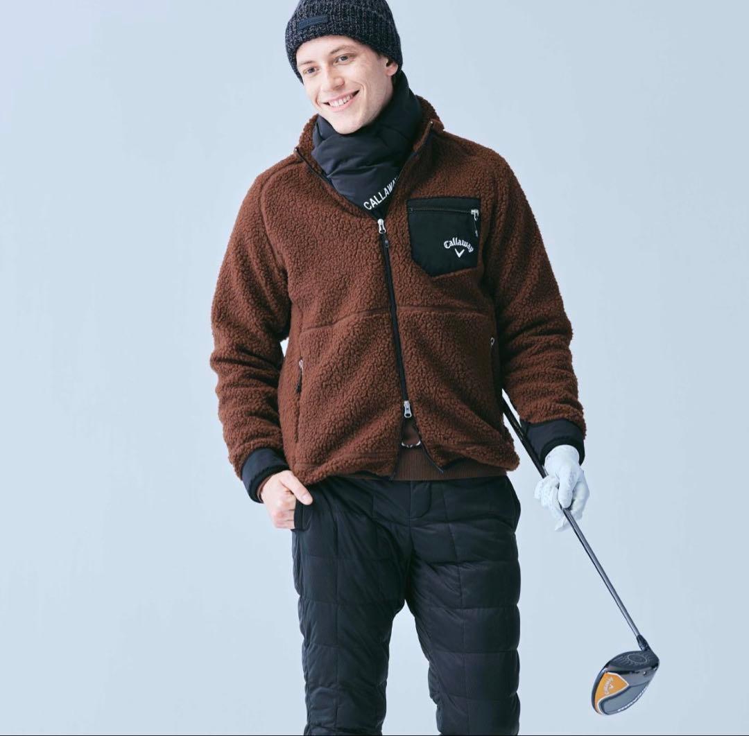 【４日まで初売りセール】Callaway フルジップフリースブルゾン　ブラウン
