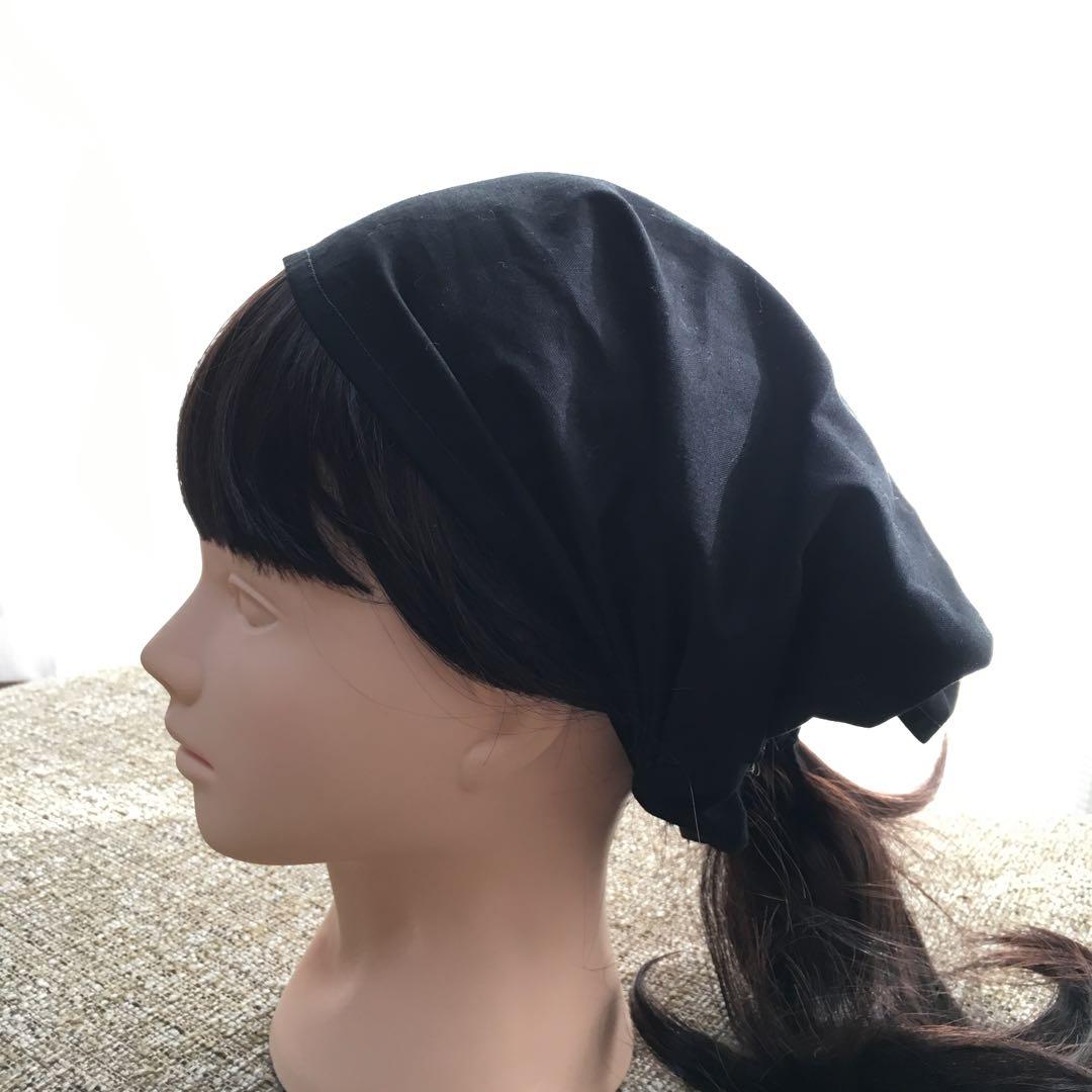 ヘアバンドタイプの三角巾（ちょうちょ刺繍）大人用　子ども用
