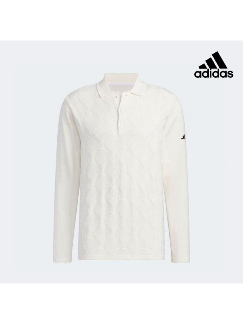 送料無料 新品 adidas GOLF アーガイル柄セーター ポロ XL WT