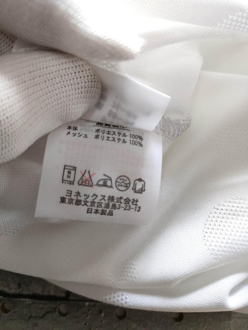 YONEX ヨネックス ポロシャツ 白 ドット柄 水玉メッシュ Mサイズ